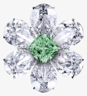 Green Diamond Ring - Nana Cushion Cut 14k Gold Post & Sterling Silver #3279800