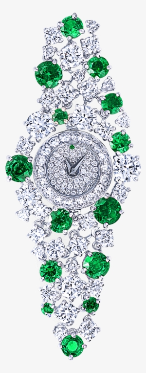 A Emerald And Diamond Ladies High Jewellery Watch With - Graff Diamonds #3279907
