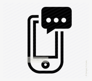 Vector Icon Of Smartphone Under Typing Speech Bubble - Icon #3280653