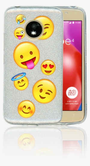 Motorola E4 Mm Emoji Glitter Hybrid - Emoji Overload #3281477