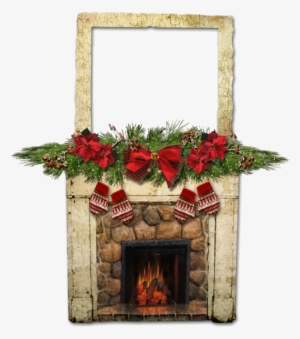 Christmas Fireplace Frame Clip Art - Frames #3281650