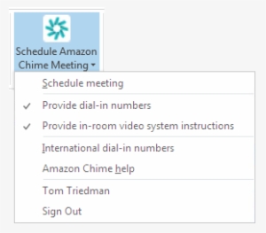 Access The Schedule Amazon Chime Meeting From The Outlook - Portable Network Graphics #3282496