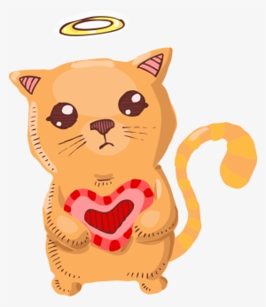 Kitten Clipart Orange Kitten - Gatos Amor Dibujos #3283549