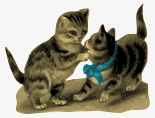 Kittens One With Blue Ribbon Svg Clip Arts 600 X 455 #3283884