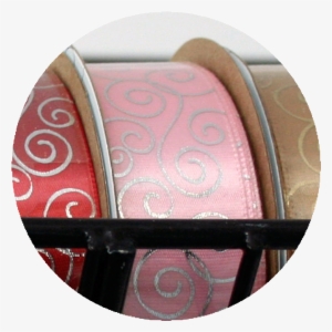 Swirl Pattern Ribbon Silver/pink - Circle #3284332 Swirl Pattern Ribbon Silver/pink - Circle #3284332