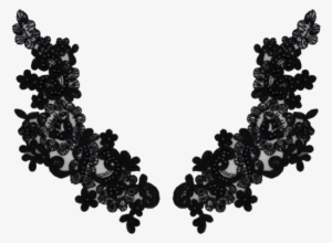 Product Image Black Appliqué Pair With Sequins And - Beaded Applique Design Png #3285149