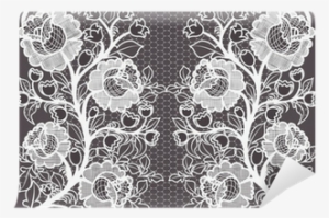 Wide Seamless White Lace Ribbon With Roses - Lace #3285870