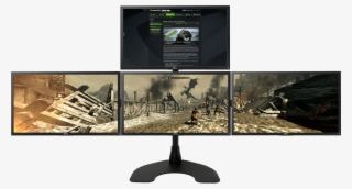 Wide-screen Pc Gaming Monitor Mounting Setup By Ergotech - 4 Monitor 1 Pc #3286240