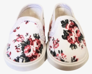 Quality White Canvas Floral Slip-on Sneakers Shoes #3286929