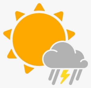 Simple Weather Icons Partly Mixed Rain And Thunderstorms - Scattered Thunderstorm Weather Symbol #3287253