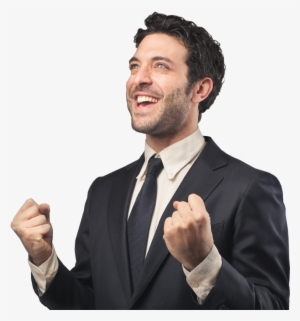 Excited Businessman With Clenched Fists - Virtual Reality #3287610