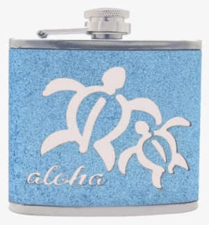 Honu Blue Glitter Flask 5 Fl Oz #3290224