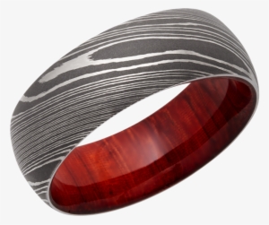 Lashbrook Designs Hwsleeved8d Padauk Acid - Damascus Steel 8mm Domed Band With Padauk Hardwood #3296389