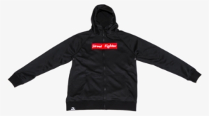 Street Fighter Box Logo Black Tech Zip-up Hoodie - Hoodie #3297445