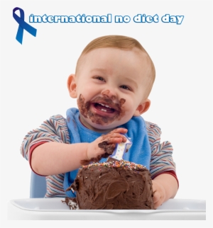 2c/38/international No Diet Day - Happy Baby Eating Cake #3298417