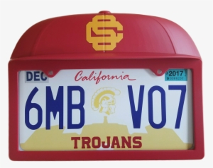 Usc "baseball Logo" Baseball Cap - Htt Motorcycle Black Flat License Plate Frame Bracket #3298512