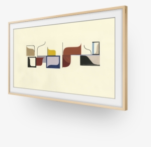 Angled Left View Of The Frame Displaying A Photograph - Samsung 55" 'the Frame' Tv Frame - White #3298656