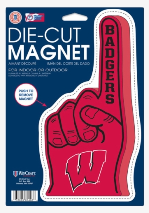 Uw Badger Finger Die Cut Logo Magnet 6 Pc Min #3299317