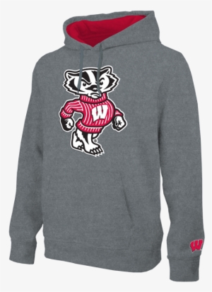 Wisconsin Badgers Gray Bucky Pullover Hoodie #3299772
