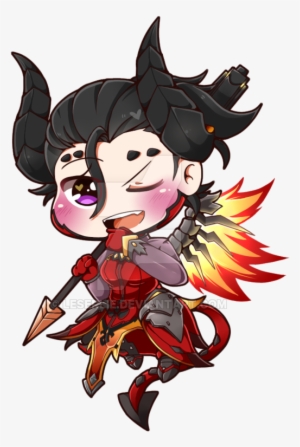 Clip Library Commission By Leserlie On Deviantart - Overwatch Mercy Devil Chibi #330954