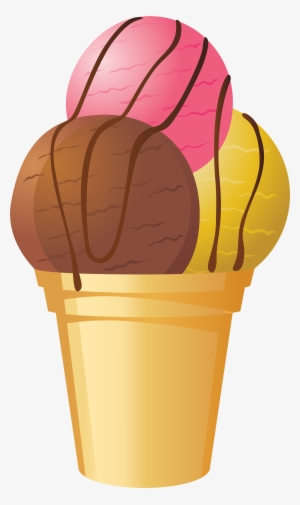 Tricolor Ice Cream Cone Png Clip Art - Ice Cream Cone Clipart High Resolution #331260