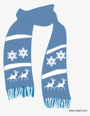 Light Blue Scarf, Free Winter Season Clip Art - Transparent Background Scarf Images Clip Art #331542