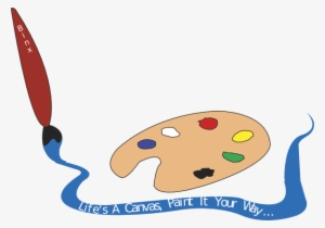 Palette Clipart Paintbrush - Paintbrush And Palette Clipart #334681