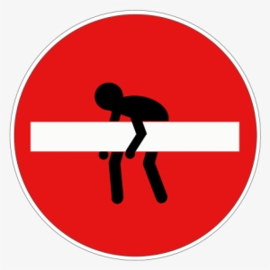 Stick Figure,road Sign,traffic Sign,one Way Street,ban,street - Buoy Freediving #335211