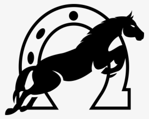 Jumping Horse In Front A Horseshoe Comments - Dibujo Cabeza De Caballo Y Herradura #335572