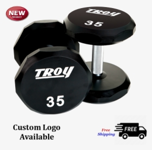 Troy Premium Polyurethane 12 Sided Dumbbells 80 100 - Troy Barbell Tsd-u Urethane Dumbbells #335796