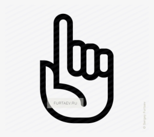 Vector Icon Of Hand With Raised Index Finger - Hand Finger Vector #336666
