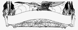 Bald Eagle Drawing Banner - Eagle Banner Png #338525