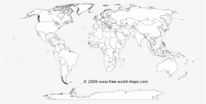 Printable White-transparent Political Blank World Map - Black And White Blank World Map #338650