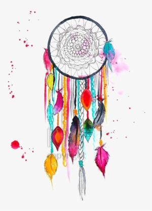 Banner Royalty Free Dreamcatcher Art Watercolor Painting - Colorful Dream Catcher Painting #339837
