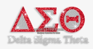 Red Bling Delta Sigma Theta Iron-on Glitter Rhinestone - Delta Sigma Theta Transparent #3302275