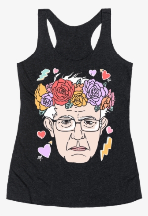 Bernie With Flower Crown Racerback Tank Top - Gay Unicorn Shirt #3305668