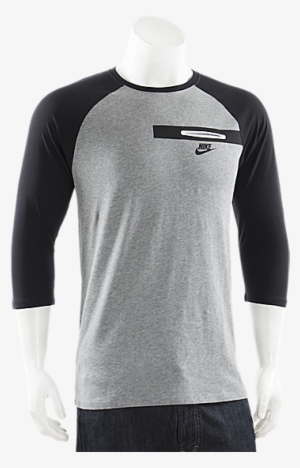 Nike Bemis 3/4 Pocket T Shirt Grey - Long-sleeved T-shirt #3309393
