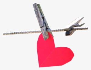 Paper Heart On Washing Line - Portable Network Graphics #3309798