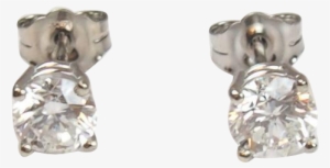 Vintage 14k White Gold 1.06 Ctw Diamond Stud Earrings #3310192