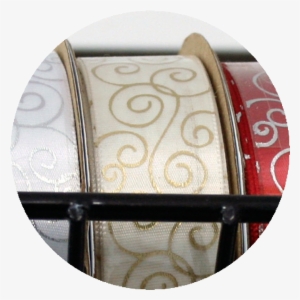 Swirl Pattern Ribbon Gold/cream - Circle #3311769