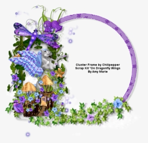 Ct Cluster Frame And Tag *on Dragonfly Wings* - Lobelia #3313707