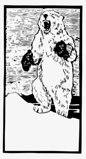 Polar Bear With Mittens Clipart Png For Web - Polar Bear Drawing Scary #3314006