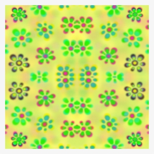 Psychedelic Flowers Yellow Halftone2 Wallpaper - Motif #3316006