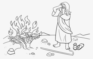 Moses And The Burning Bush Bible Coloring Book Child - Moses And The Burning Bush Coloring Page #3317239
