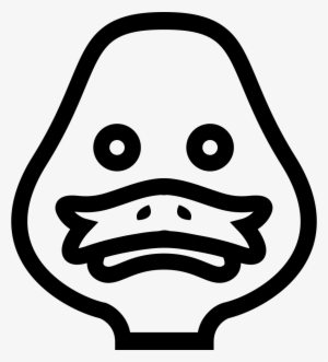 Duck Head Frontal Outlined Bird Comments - Canard Vue De Face #3318182