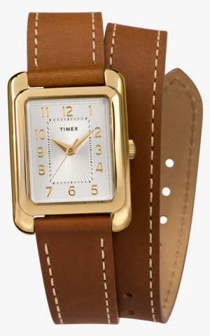 Addison 25mm Double Wrap Leather Strap Watch Gold Tone/brown/silver - Womens Watch Double Strap #3324418
