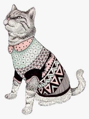 Cat Transparent Tumblr Download - Gato Illustration #3325370