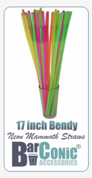 17 Inch Mammoth Bendy Straws - Assorted Neon (pack #3327154