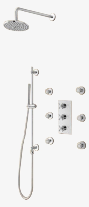 Zoom - Thermostatic Shower Systems With Round Shower Head, #3328644