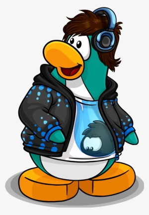 Aqua Penguin February 2011 Penguin Style Cutout - Club Penguin Clothes Cutouts #3329149